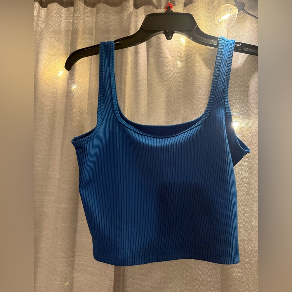 Women’s Medium Hollister Ribbed Scoop Crop Tank - Bright Blue